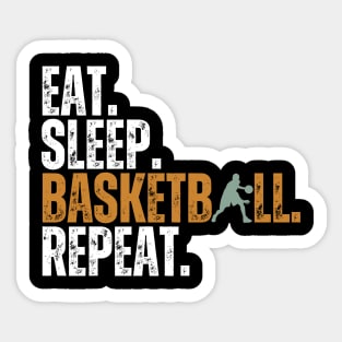 Eat Sleep Basketball Repeat Retro Vintage Boy Kid Men Women Sticker